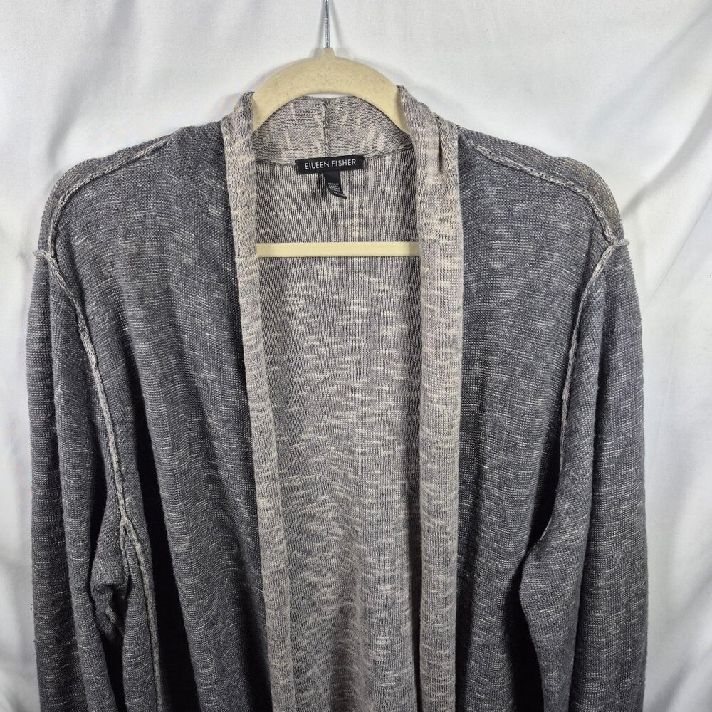 Eileen Fisher Linen Sweater Women XLarge Open Front Cardigan Sustainable Capsule - Picture 3 of 7